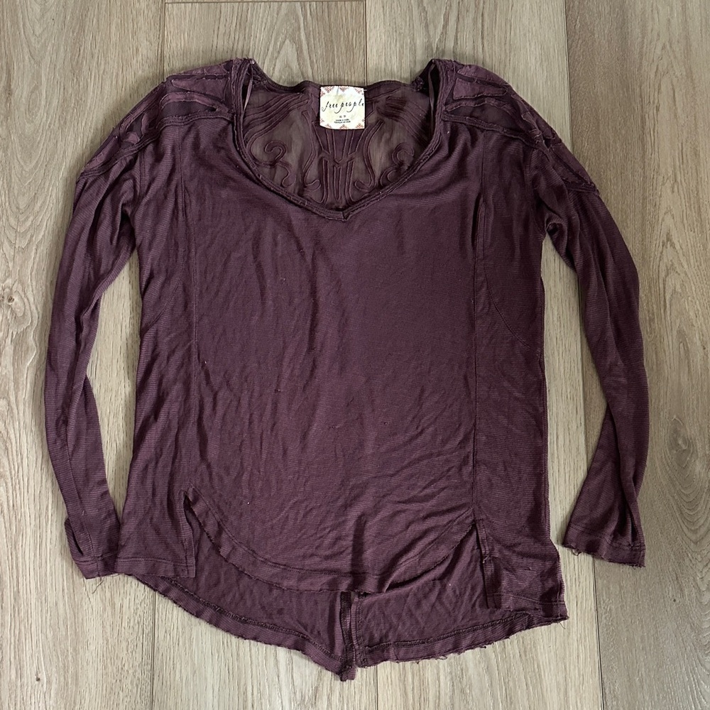 Free People Purple Top with Back/Shoulder Detail